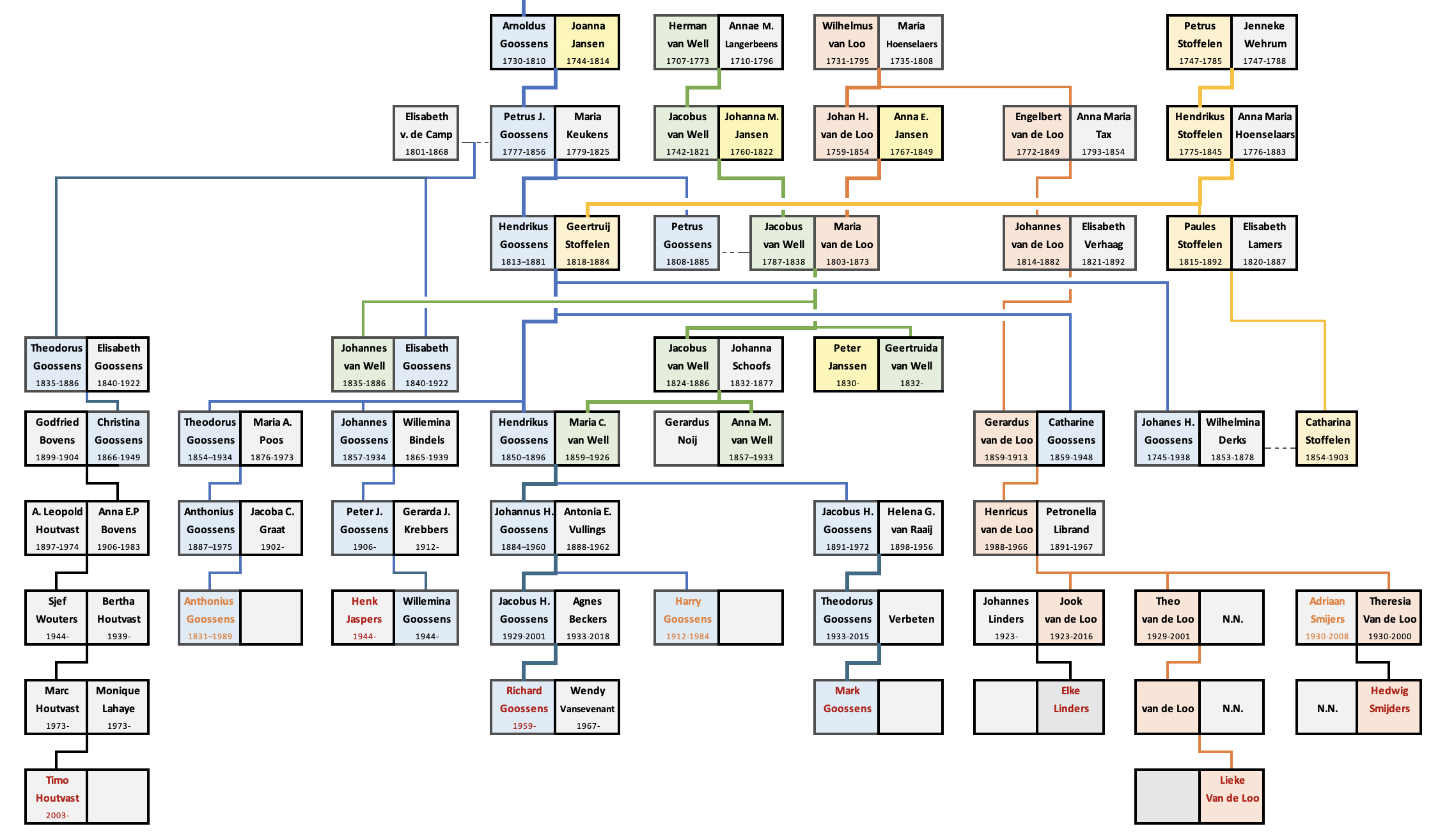 Schema van de Gennepse tak